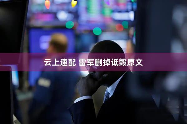 云上速配 雷军删掉诋毁原文