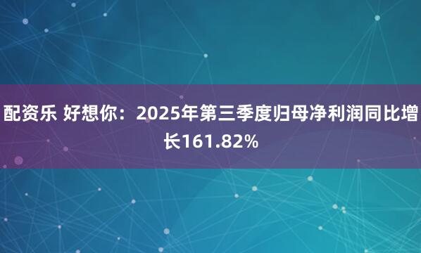 配资乐 好想你：2025年第三季度归母净利润同比增长161.82%