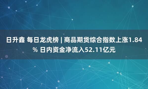 日升鑫 每日龙虎榜 | 商品期货综合指数上涨1.84% 日内资金净流入52.11亿元